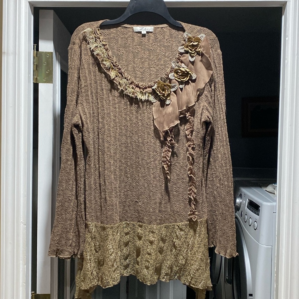 Zbo Woman’s Long Sleeve Green Size Large